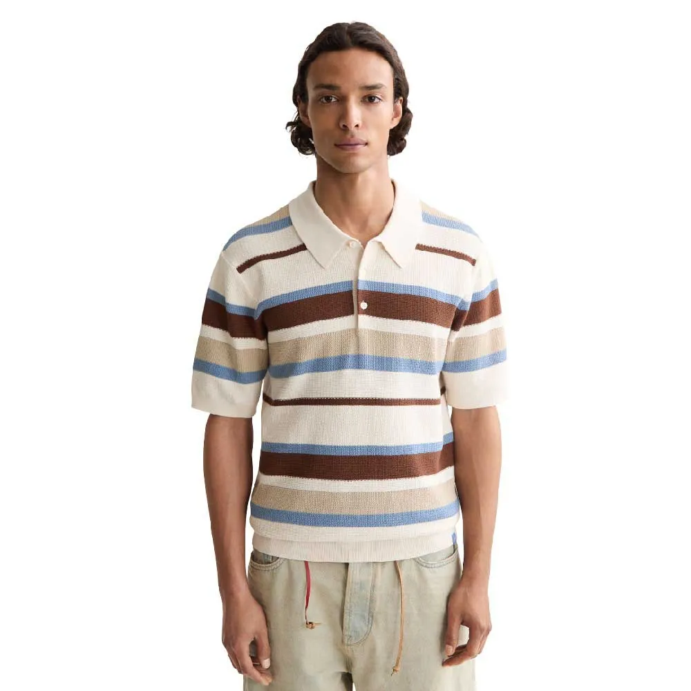 

Поло с коротким рукавом Scotch & Soda Regular Fit Knitted Striped, бежевый