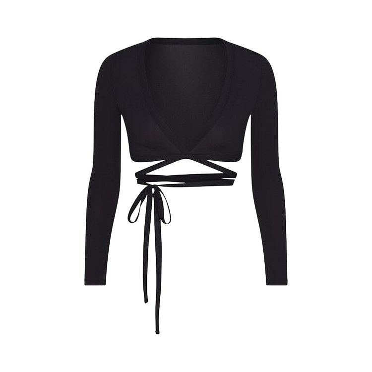 

Топ NikeSKIMS Vintage Weightless Layers Wrap Top, Obsidian