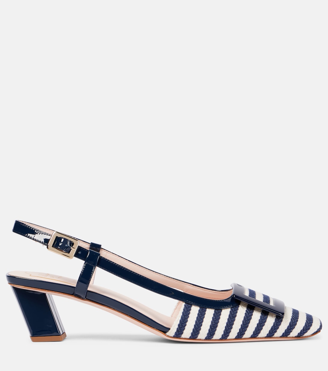 Балетки Belle Vivier 45 на шлейке из ткани Roger Vivier, U807(Blu Navy)+U800(Blu — фото 4