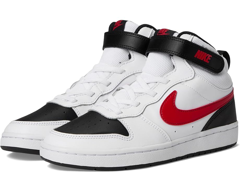 

Кроссовки Nike Kids Court Borough Mid 2, цвет White/University Red/Black