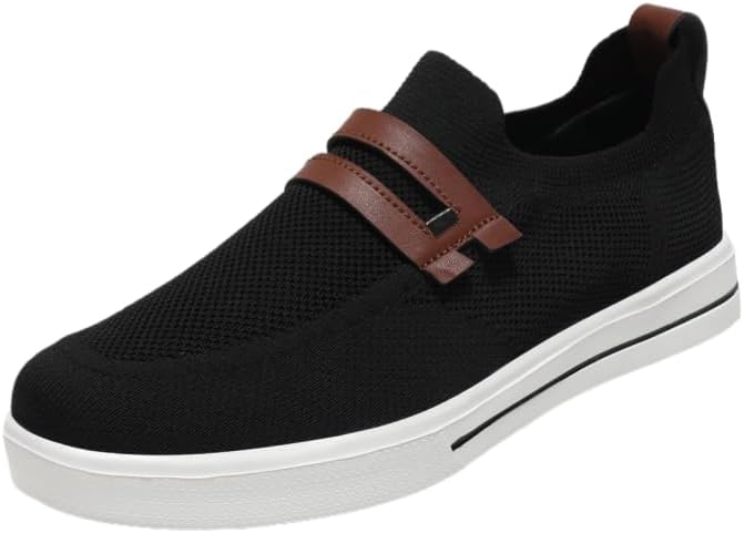 

Мужские повседневные кеды низкого типа для скейтборда - дышащая сетка и мягкая подошва EVA, удобная нескользящая плоская подошва, легкие тканевые кроссовки для походов и повседневной носки Clolinde, черный