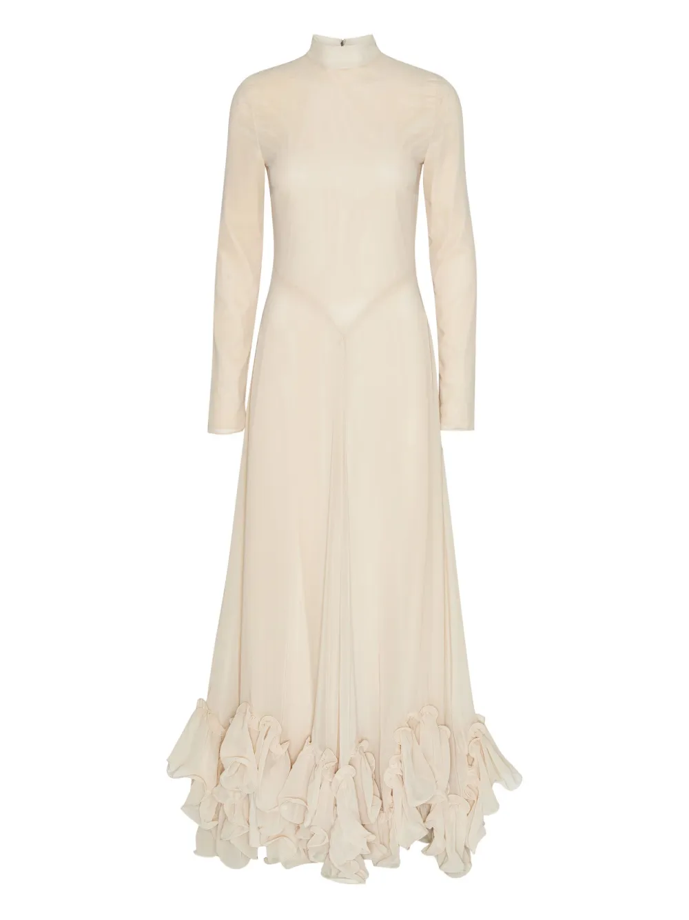 

Шифоновое платье макси с оборками Rotate Birger Christensen, нейтральный