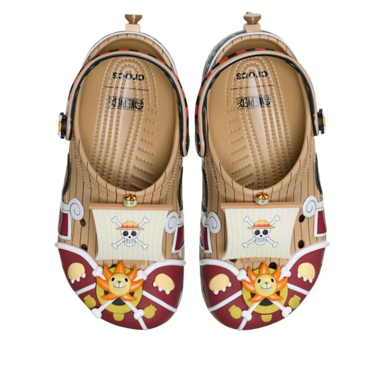 Сабо Crocs x One Piece Classic Clog 'Thousand Sunny', коричневый — фото 3