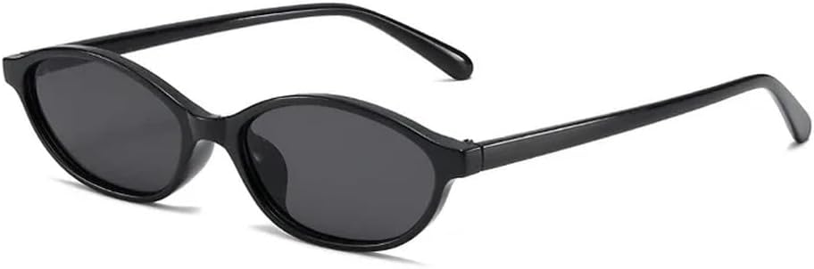 

Ретро-солнцезащитные очки в овальной оправе, модные, персонализированные, стильные, в маленькой оправе, панк, «кошачий глаз», солнцезащитные очки, черно-серые, цельные HYYZZC, Black Gray