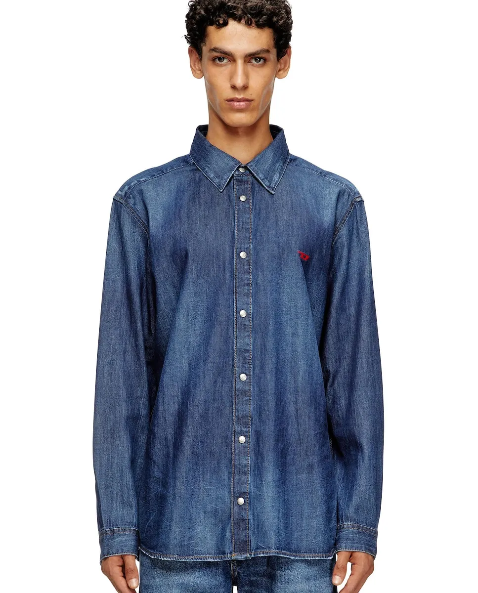

Мужская джинсовая рубашка DIESEL с длинным рукавом Diesel, синий
