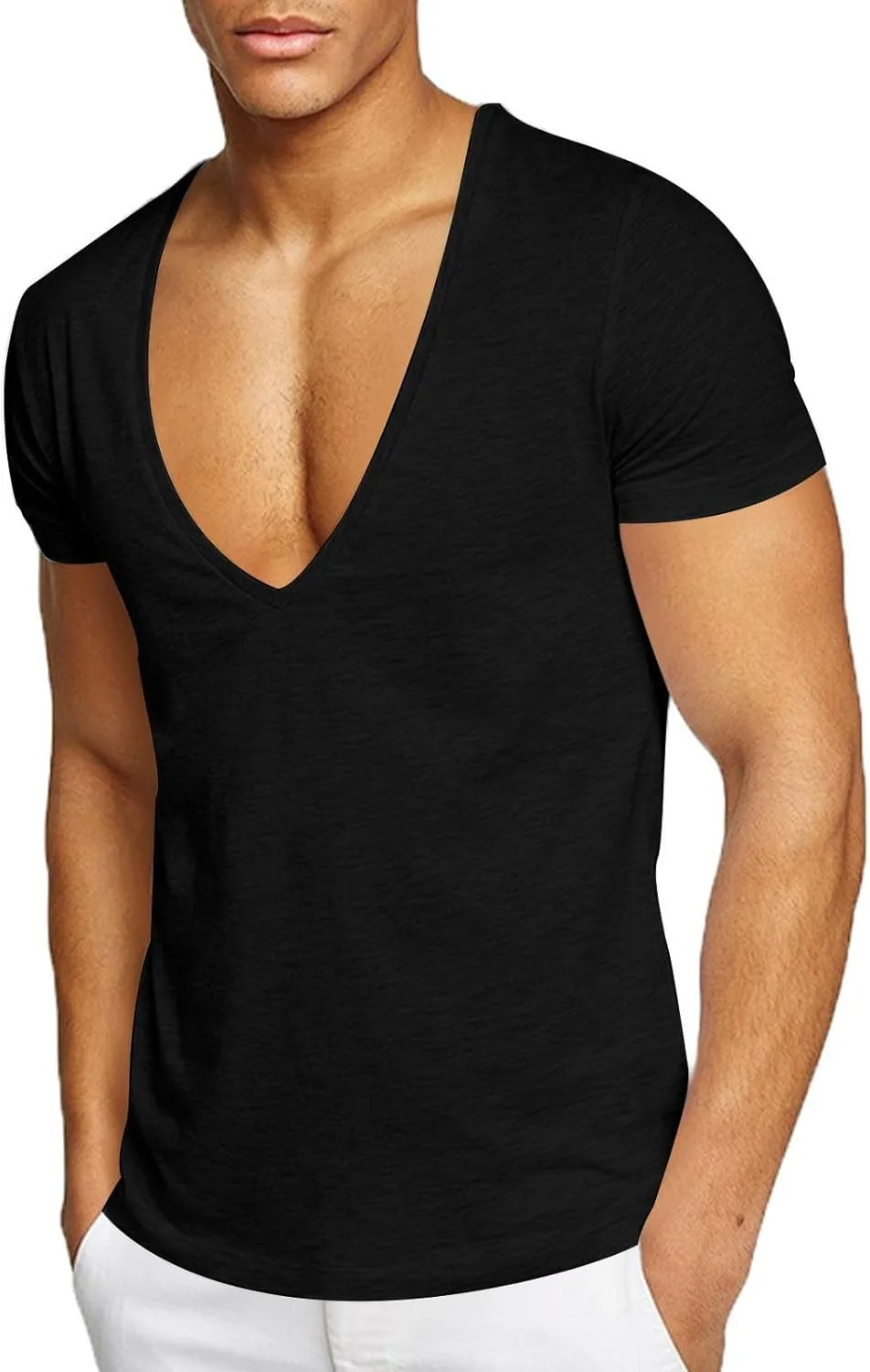 Мужская майка V-Neck Slim Fit Stretch для тренировок — фото 3
