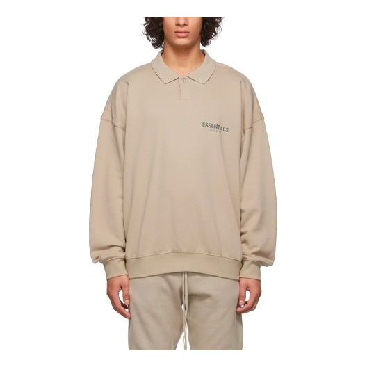 

Рубашка fw21 french terry polo shirt 'tan' Fear Of God Essentials, коричневый