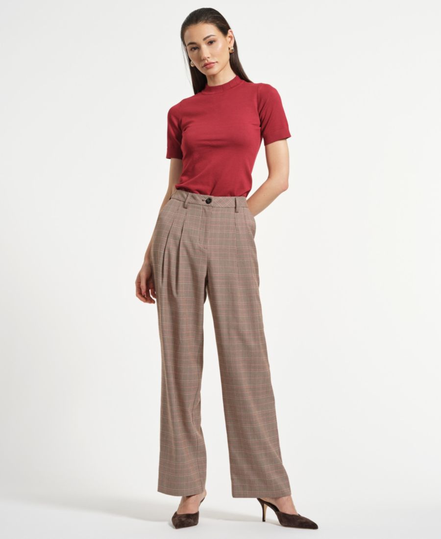 

Женские брюки с широкими штанинами Isaac Mizrahi, Taupe Plaid