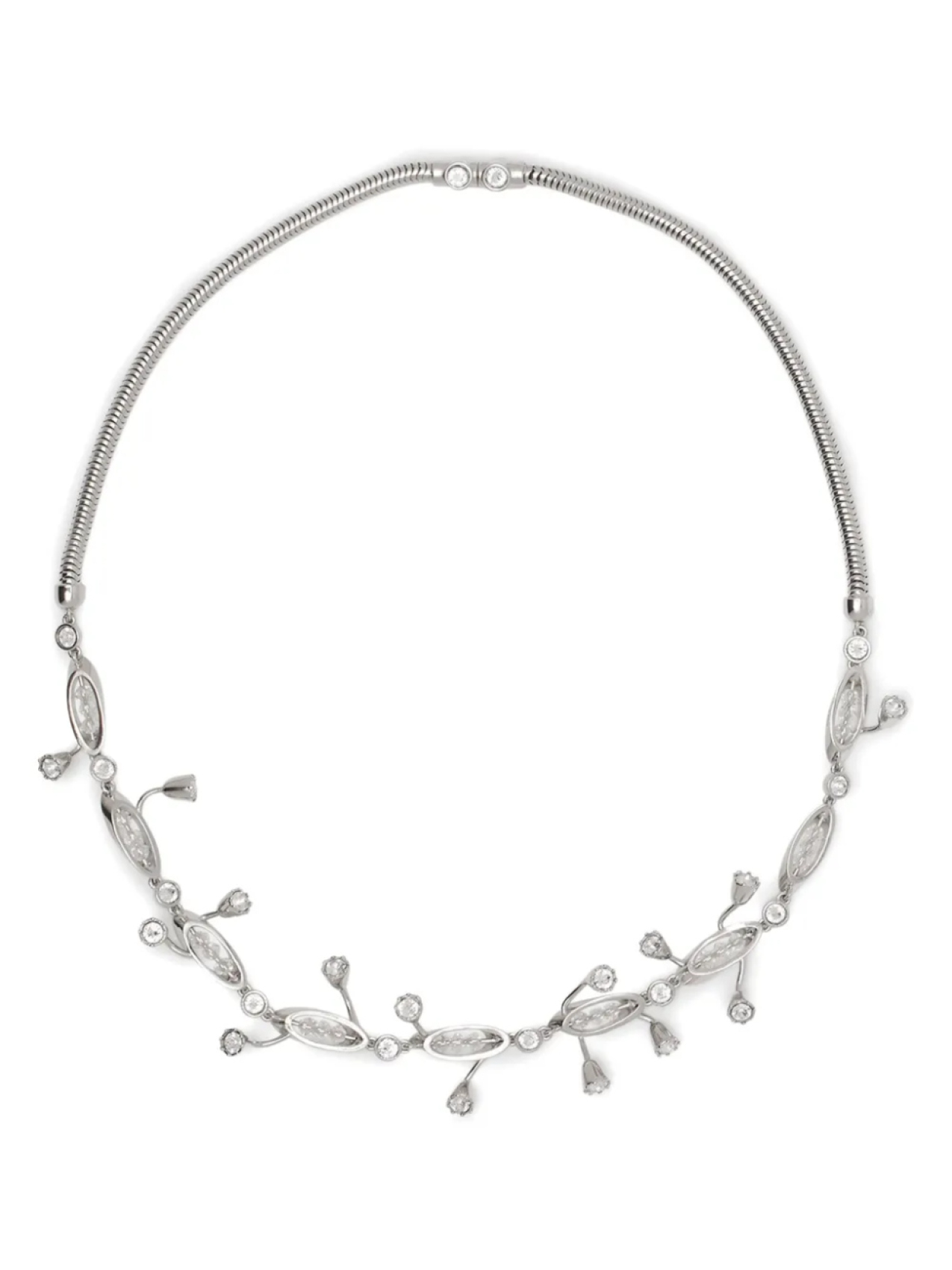 

Lanvin колье с кристаллами, серебряный