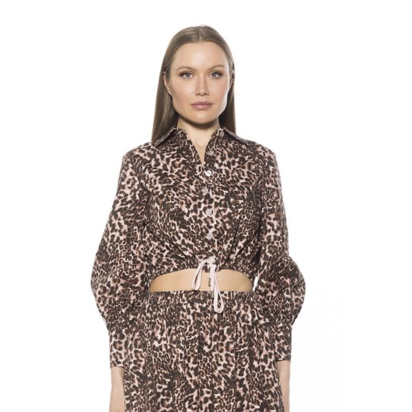 

Женская рубашка Gianna из поплина на пуговицах Alexia Admor, цвет leopard