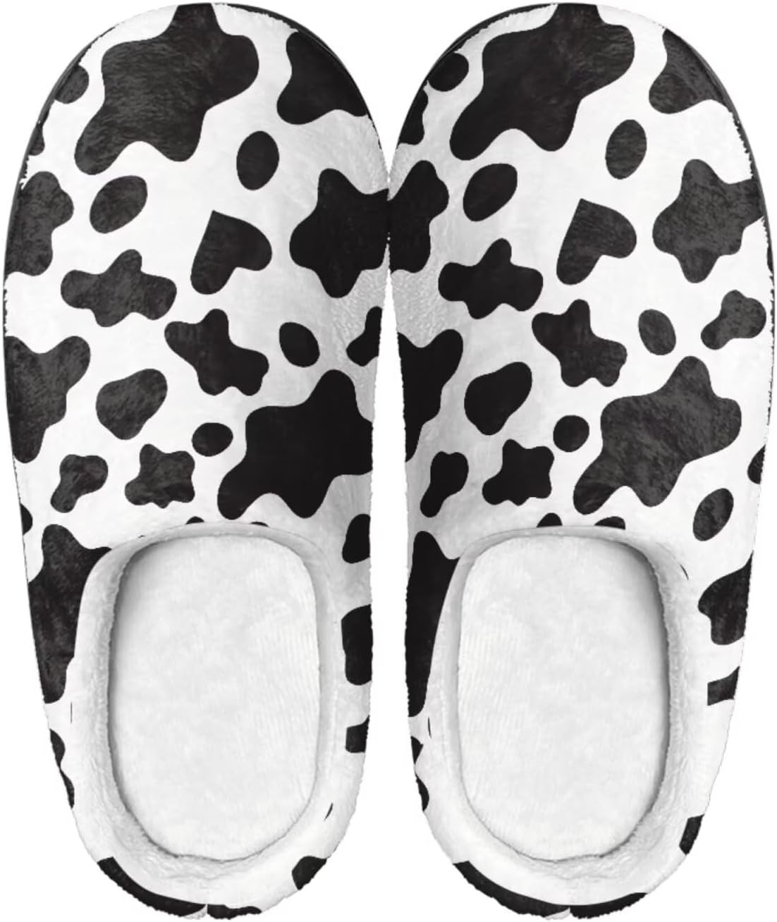 

Мужские и женские нескользящие тапочки, теплые мягкие уютные тапочки из фланели, домашняя обувь для спальни и улицы, размеры 2-12 Zcfygdx, Cow Spot Black and White Print