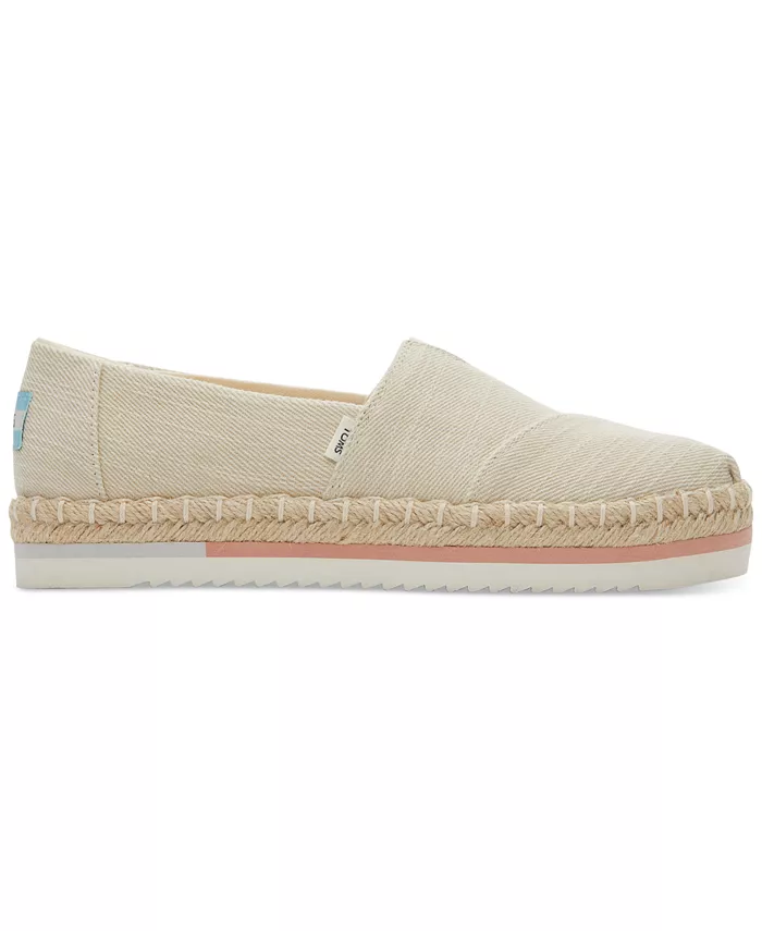 Женские эспадрильи Alpargata на платформе с закрытым носком TOMS, белый — фото 2