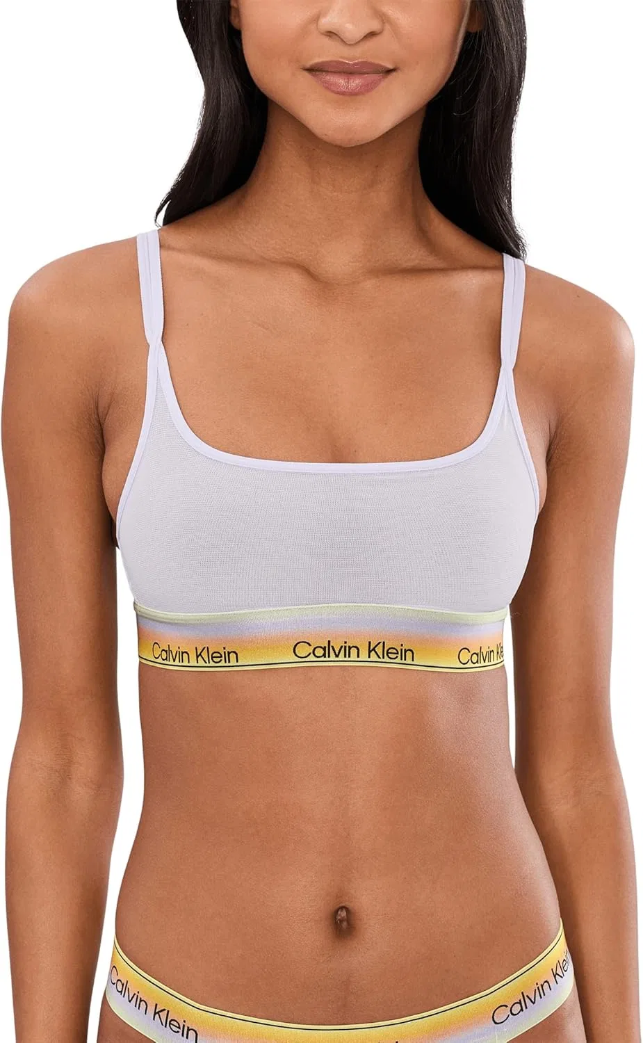 Блуза с сетчатым верхом Icon Mesh, Calvin Klein, лавандовый