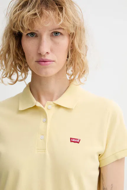 Поло из эластичного хлопка HM POLO Levi's, желтый — фото 4