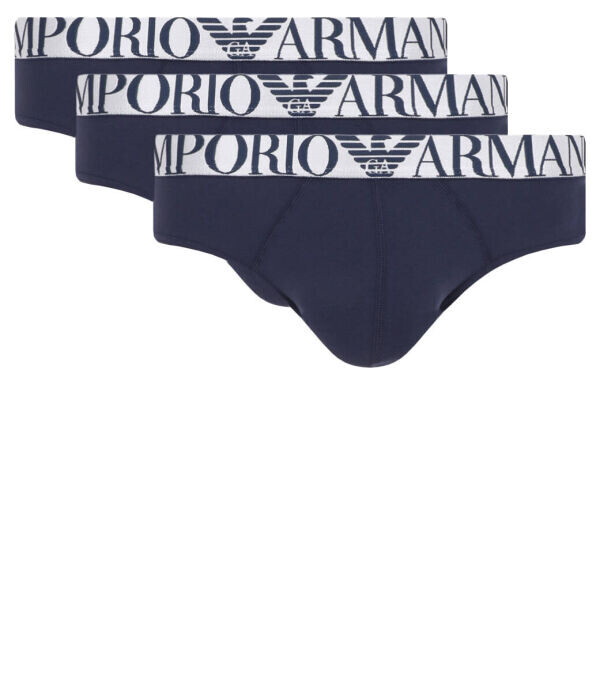 

Трусы мужские Emporio Armani брифы с логотипом бренда 3 шт, синий