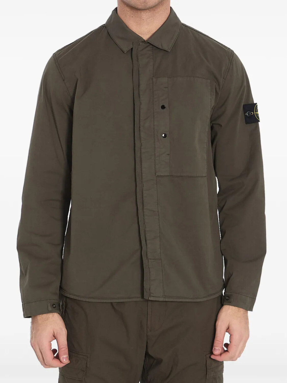 

Рубашка Stone Island из саржевого переплетения, зеленый