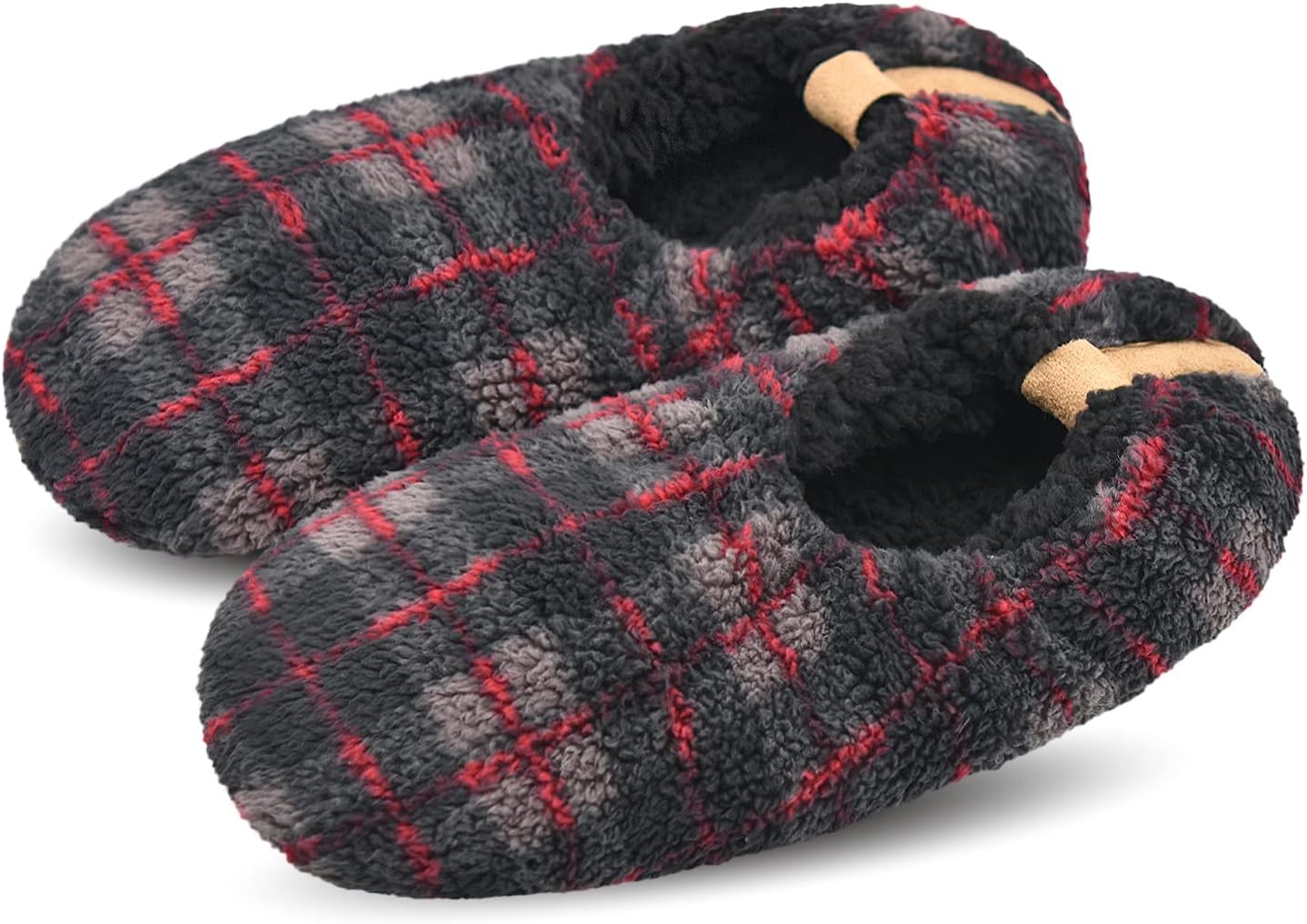 

Мужские мягкие носки-тапочки DICUIRD с противоскользящей подошвой, уютная и теплая подкладка из шерпы, домашние тапочки с мягкой подошвой, серый