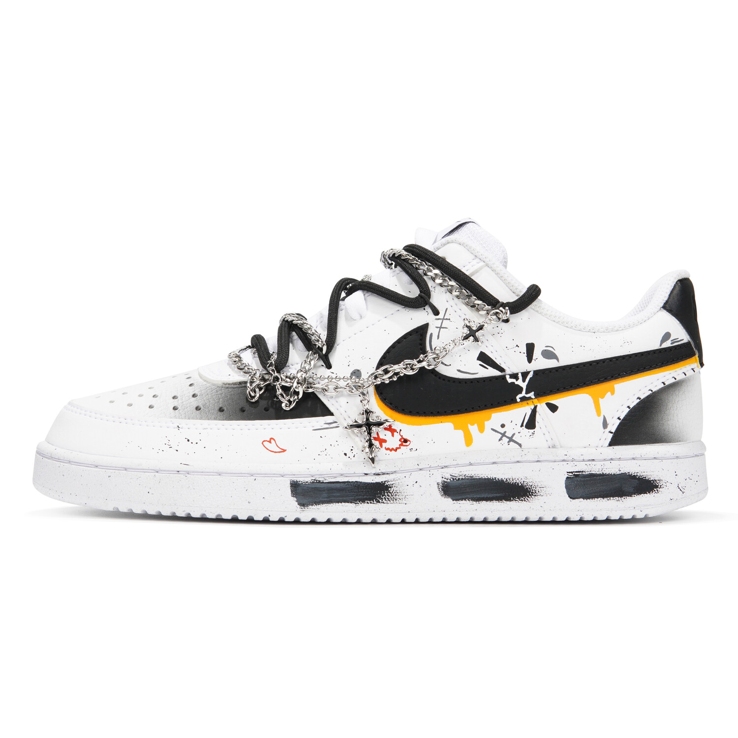 

Кроссовки Nike Court Vision 1 Skateboard Shoes Men Low-Top Black White