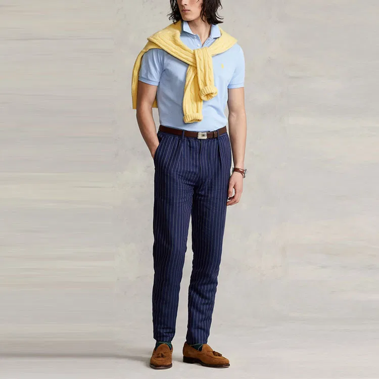 Поло хлопковое Polo Ralph Lauren синее — фото 3