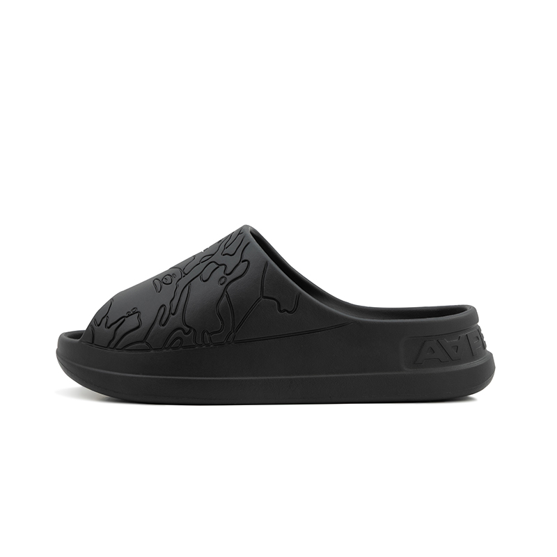 

Тапочки-слайды мужские с амортизацией Aape, Black Bkx