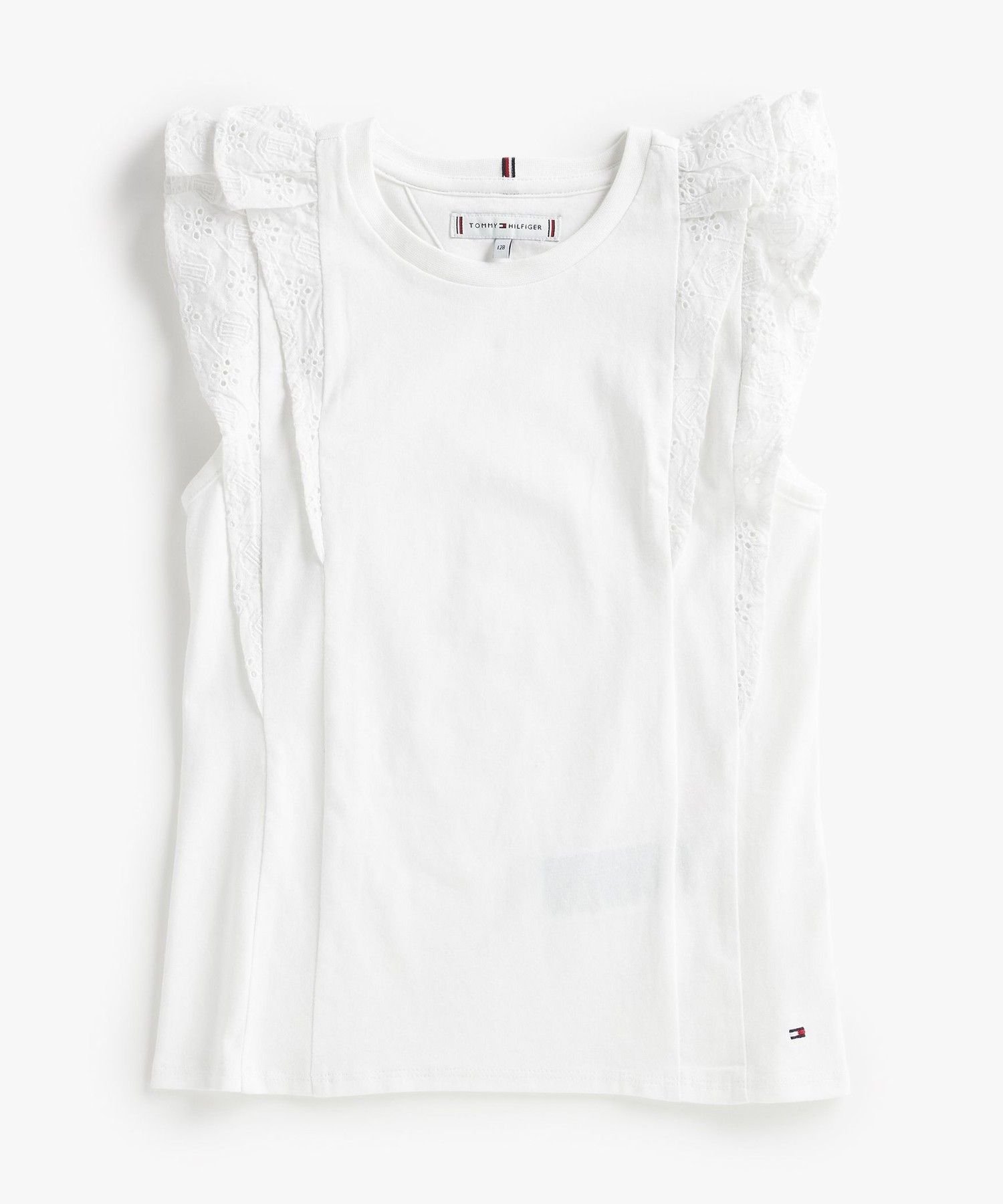 Девичий топ с английской вышивкой TOMMY HILFIGER, White YBR