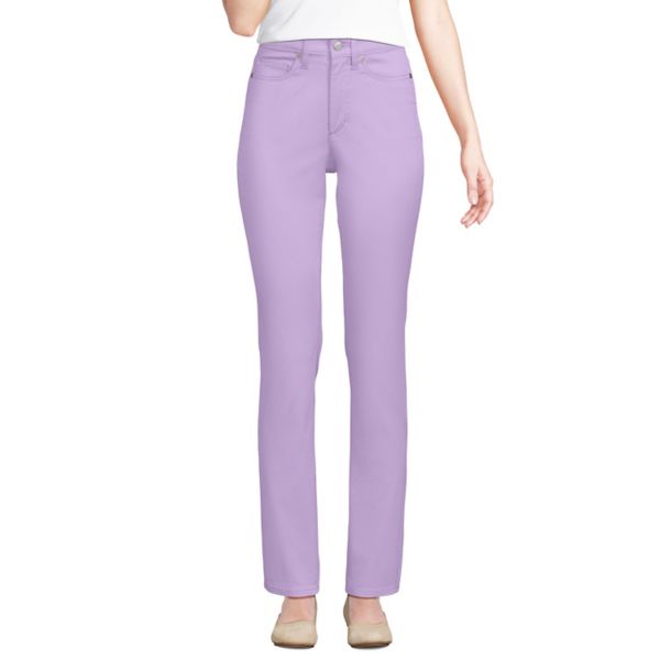 

Женские эластичные узкие брюки-чинос с высокой посадкой Lands' End, цвет lilac petal