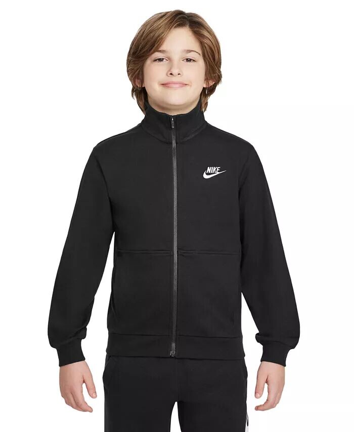 

Трикотажная куртка с молнией во всю длину для Big Kids Sportswear Club Nike, серый