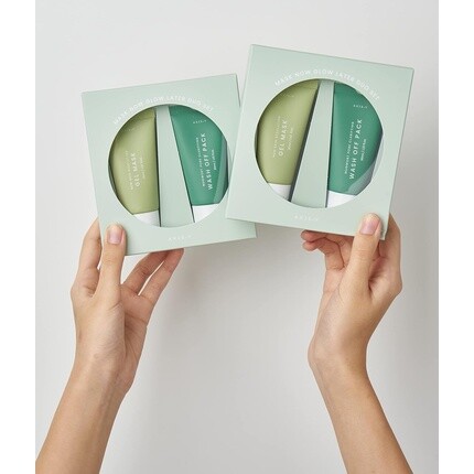 Набор Axis-Y — Mask Now Glow Later Wash Off Mask Duo Set Clay Gel Mugwort Korean Skincare 30 мл — фото 2