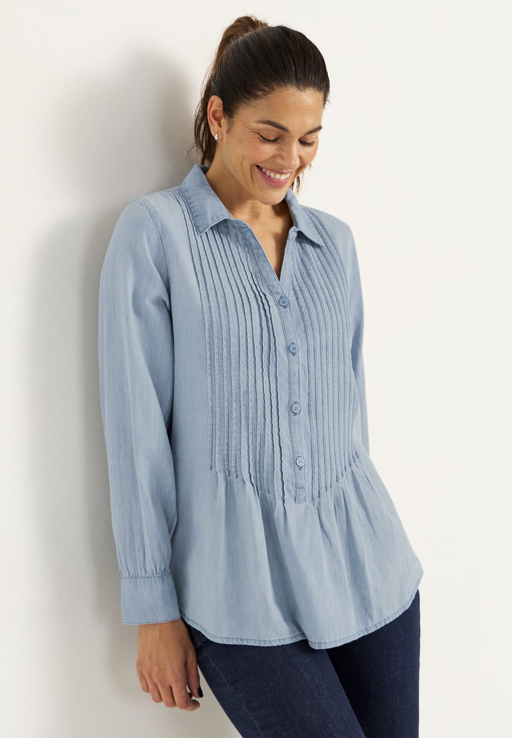 

Блузка на пуговицах WITH SEWN PLEATS Cellbes of Sweden, синий