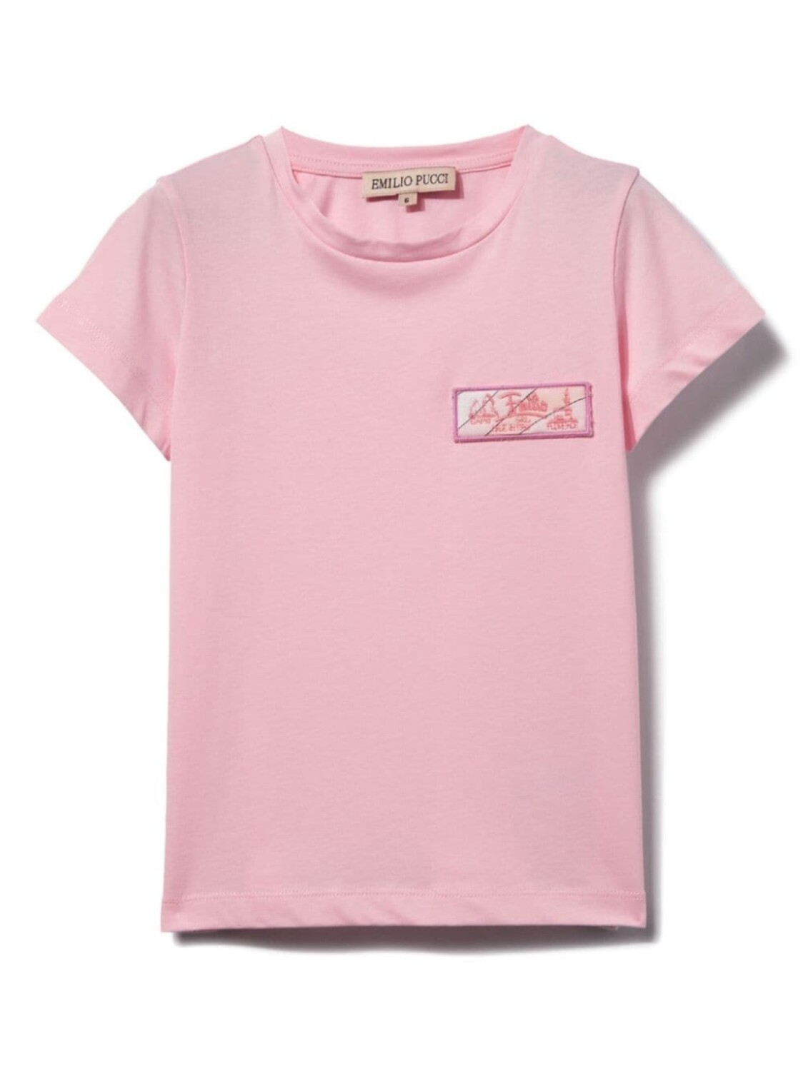 

PUCCI Junior футболка из хлопка с аппликацией, розовый