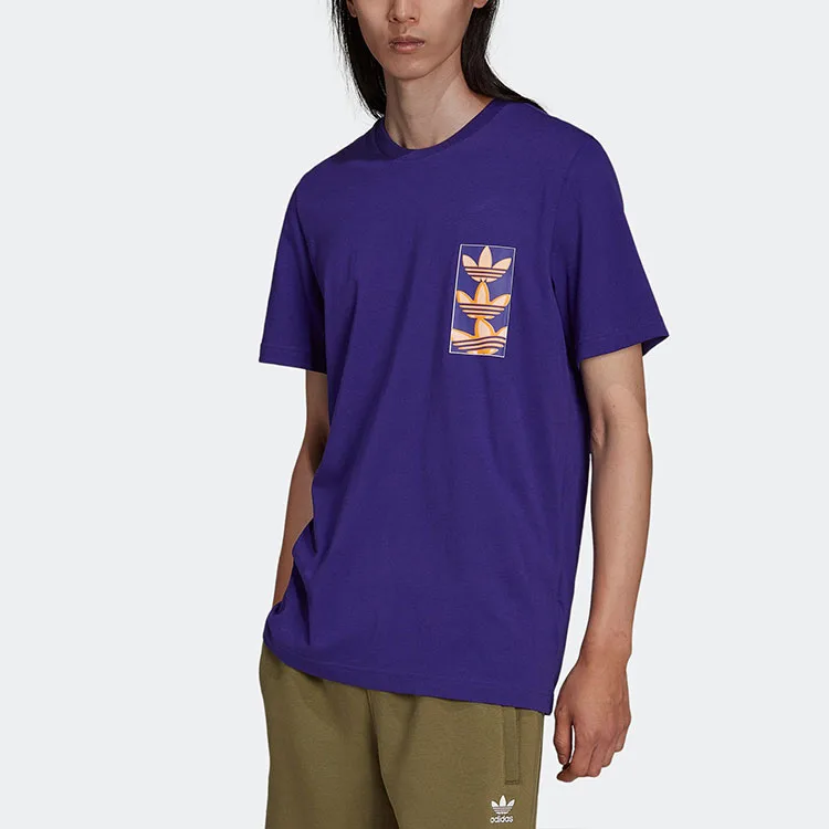 Adidas Originals Футболка мужская collegiate purple с круглым вырезом умеренно прямого кроя — фото 3