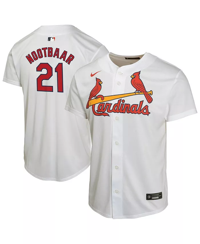 

Белая домашняя игровая футболка St. Louis Cardinals для больших мальчиков и девочек Lars Nootbaar Nike