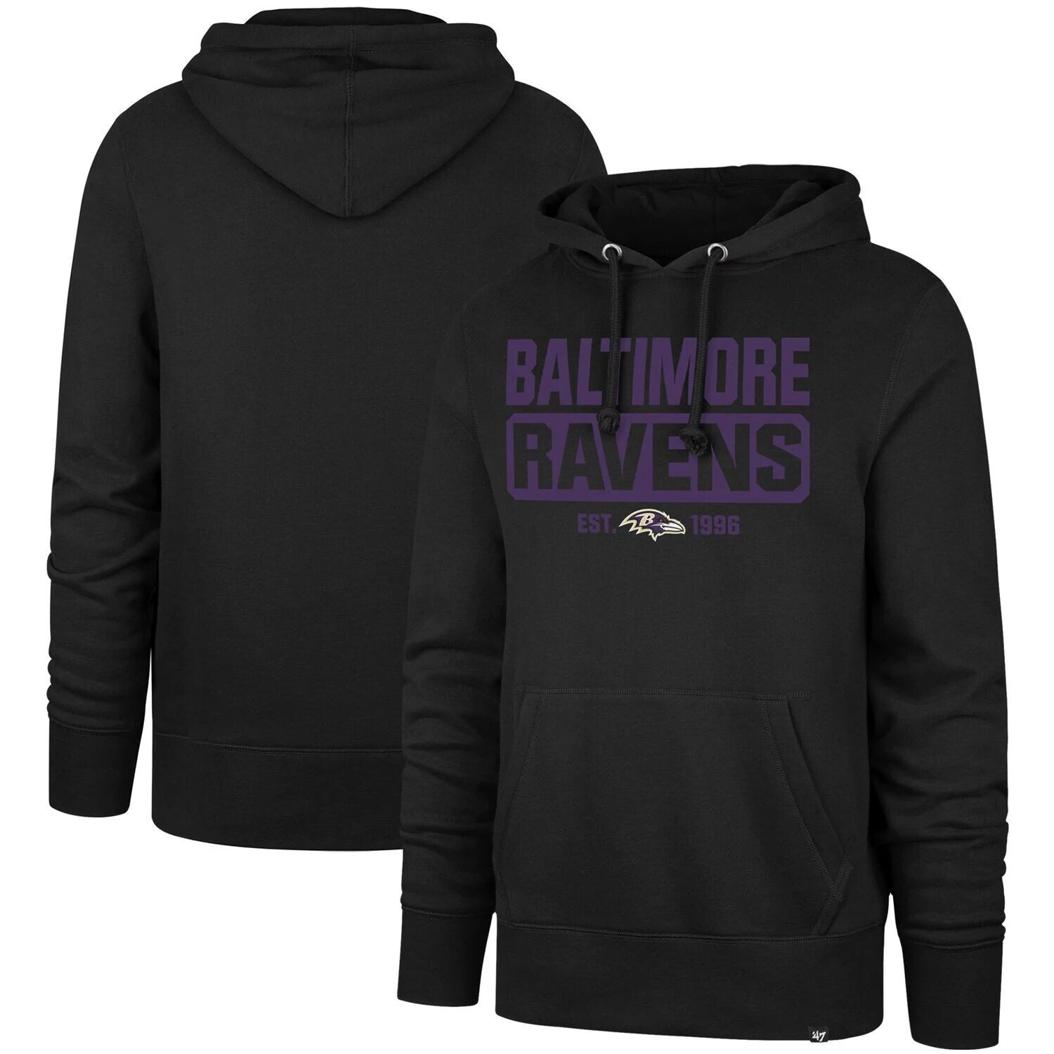 

Мужской черный пуловер с капюшоном Baltimore Ravens '47 Box Out Headline
