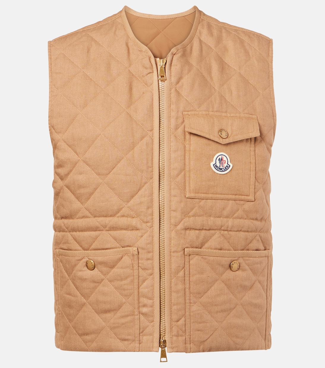 

Жилет стёганый льняной Vigny Moncler, 22C - Camel