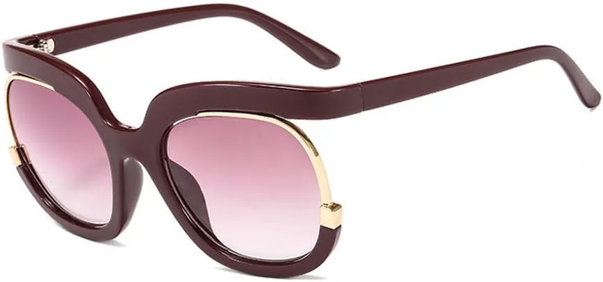 

Крупные солнцезащитные очки в полуободковой оправе для женщин, большие солнцезащитные очки для женщин, роскошные черные солнцезащитные очки UV400 TKKTLLT, C4 Red-red