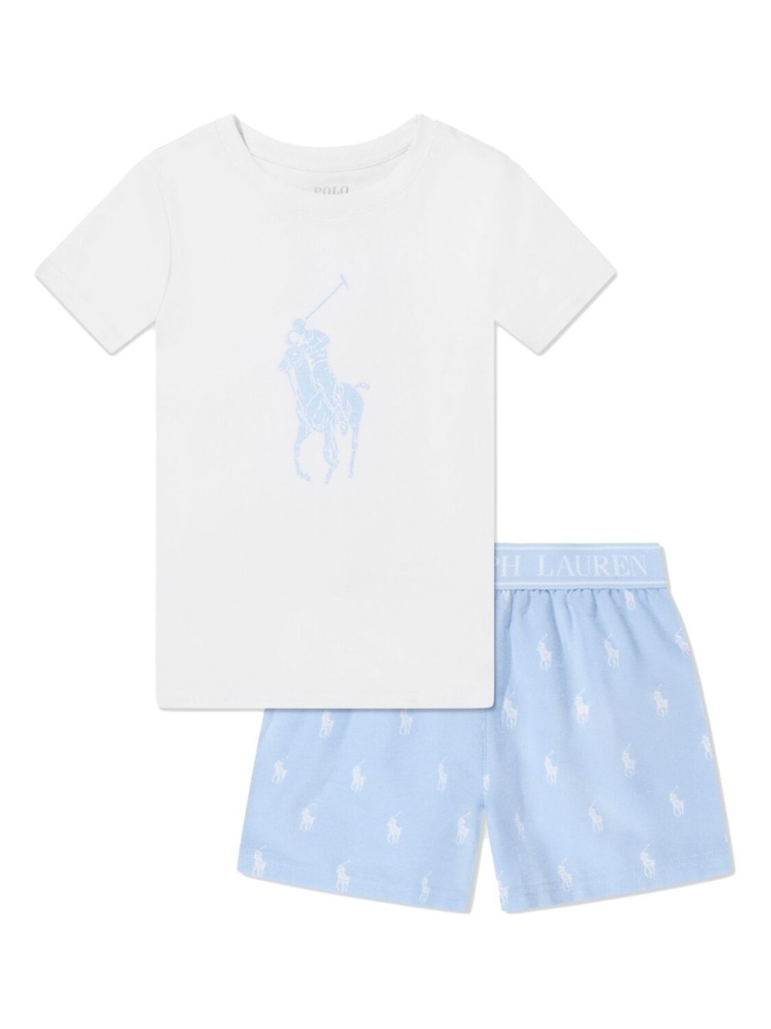 Пижамный комплект с логотипом POLO RALPH LAUREN KIDS, белый