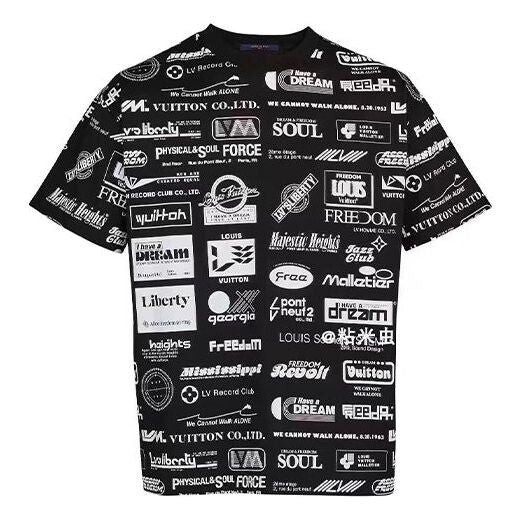 

Футболка men's alphabet logo printing casual short sleeve black Louis Vuitton, черный