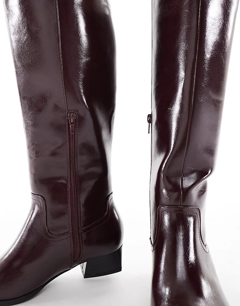 Изысканные ковбойские ботинки London Rebel Wide Fit Cassidy темно-вишневого цвета — фото 3