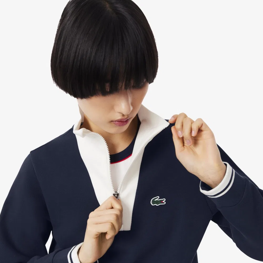 Свитшот Lacoste Heritage Tennis, на молнии, тёмно-синий — фото 2
