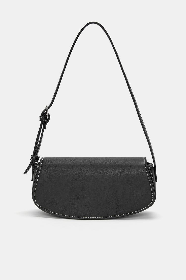 

Сумка через плечо с клапаном Pull And Bear, черный