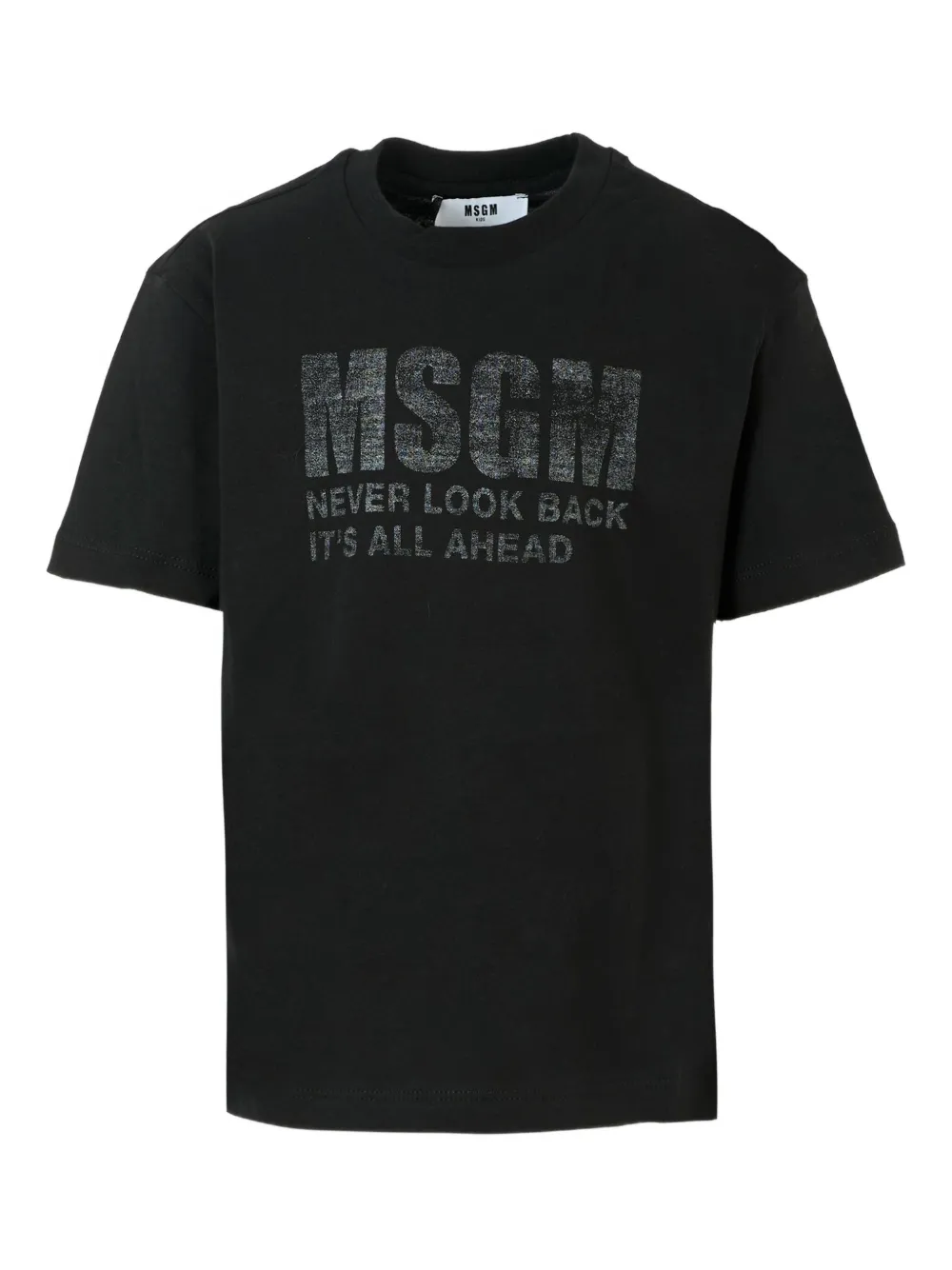 

Хлопковая футболка с надписью MSGM Kids, черный