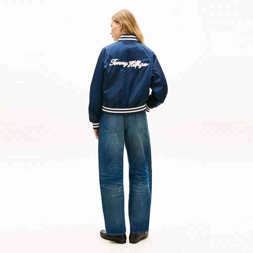 Женская бомбер-куртка Signature Varsity тёмно-синяя от Tommy Hilfiger Women — фото 3