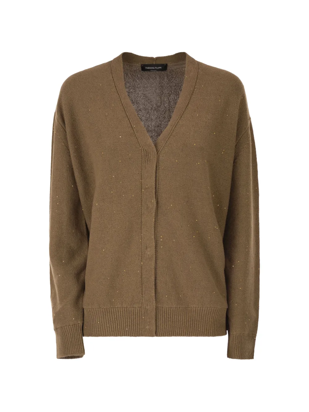 

Кардиган, украшенный пайетками Fabiana Filippi, коричневый
