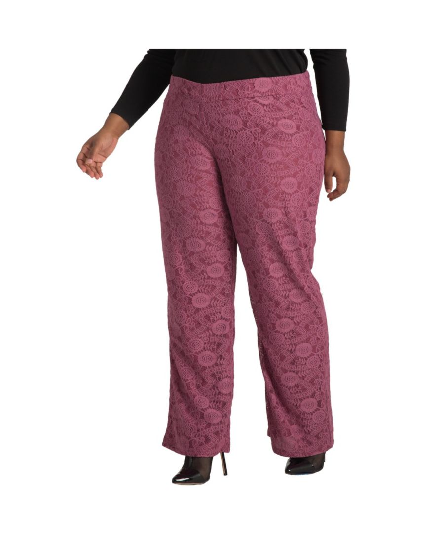 

Широкие кружевные брюки больших размеров Poetic Justice, Raspberry