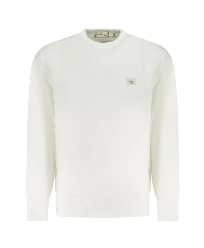 

Белый хлопковый свитер с контрастными деталями Calvin Klein, белый