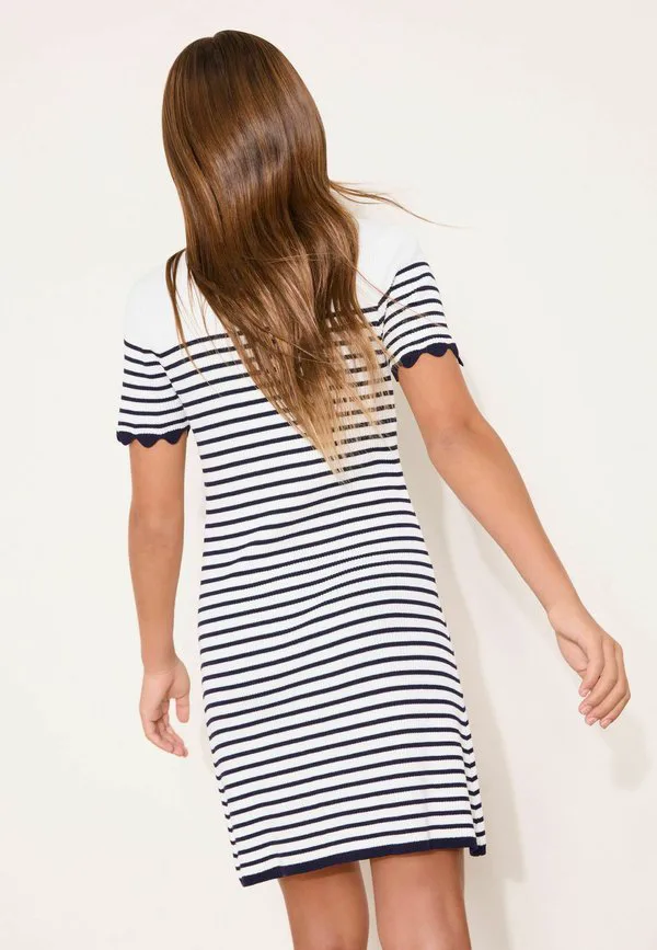 Платье-Свитер в полоску с короткими рукавами, прямого кроя Lipsy, White Navy Blue — фото 2