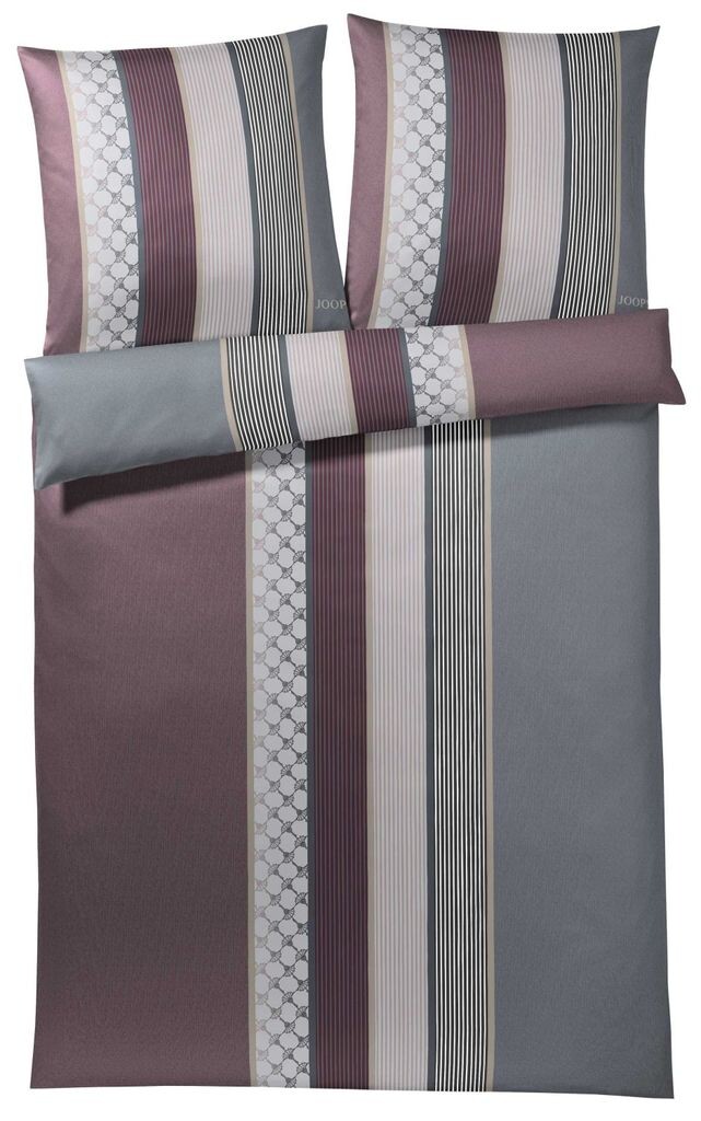 

ЙУУП! Сатиновое постельное белье Mako Cornflower Stripe 4069, глубокий винный, 200х200+80х80 см Joop