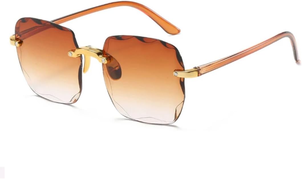 

Солнцезащитные очки с защитой UV400 | Без оправы, металлические петли, градиентная оправа | для женщин и мужчин, для занятий спортом на открытом воздухе и вождения DSVIGF, Tea Gradient Tea