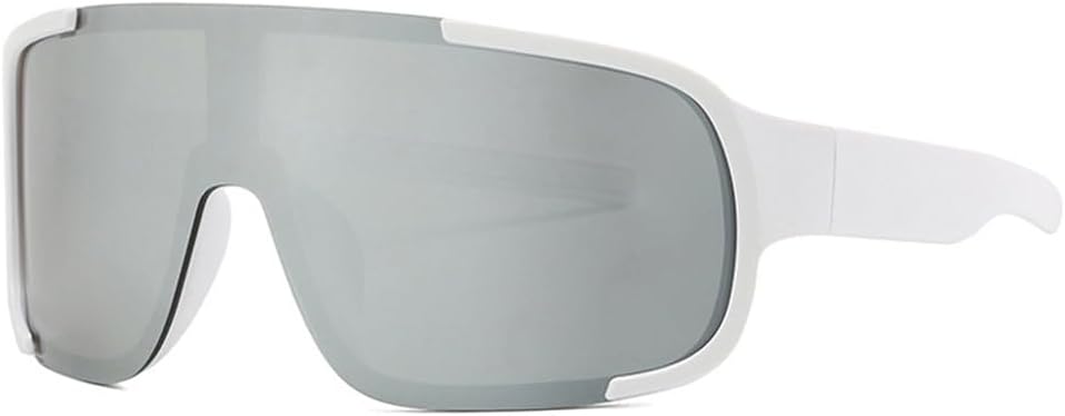 

Ретро большие цельные женские солнцезащитные очки для спорта на открытом воздухе и вождения, зеркальные солнцезащитные очки с защитой от УФ-излучения UV400, мужские матовые солнцезащитные очки LANGSER, Matte White Silver