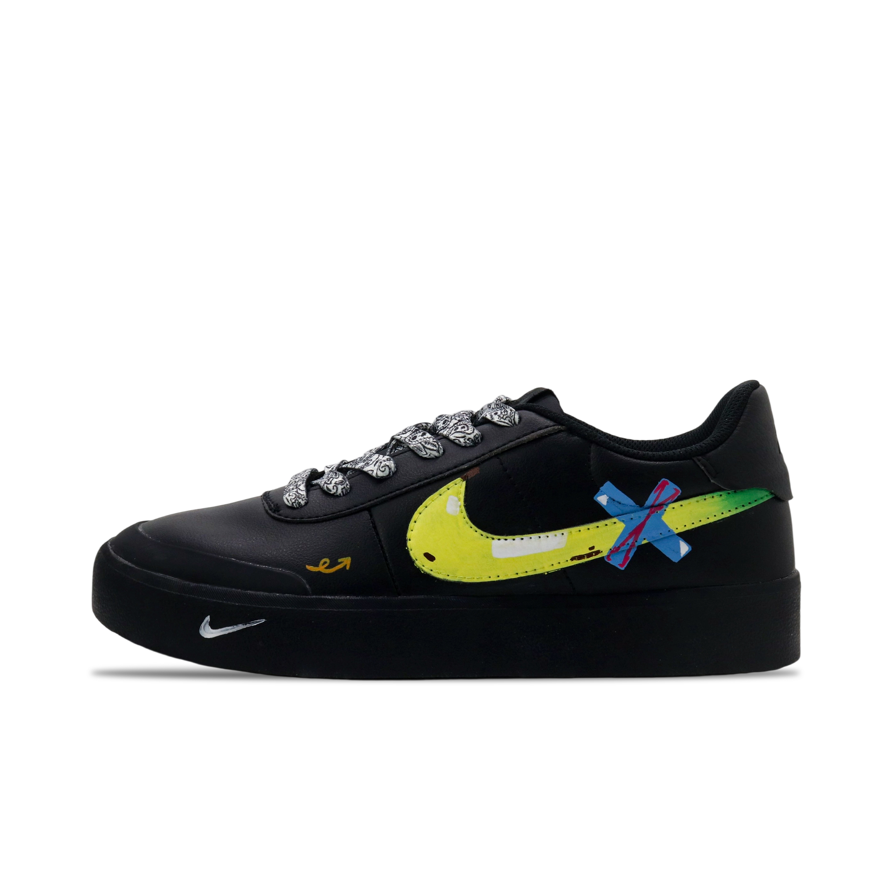 

Nike Кроссовки для скейтбординга Court Shot, мужские, низкие, цвет: черный/желтый/синий